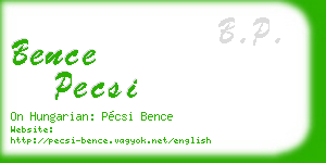 bence pecsi business card